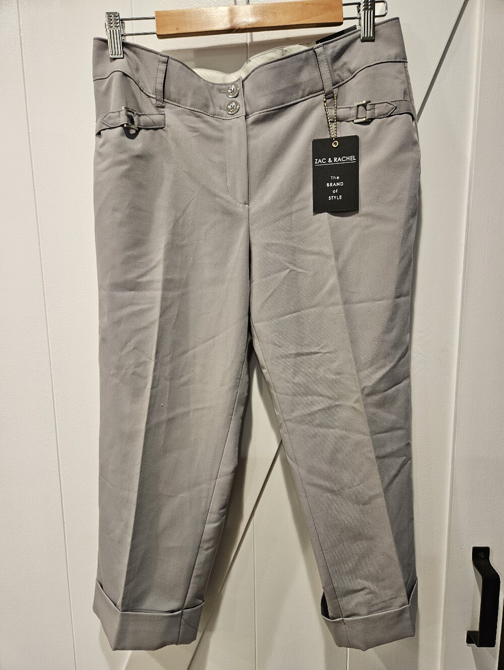 NWT Zac & Rachel silver grey Cropped Dress Pants